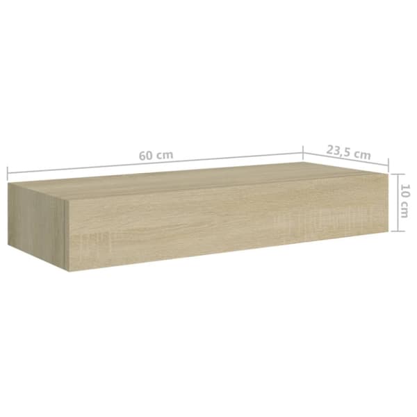 The Living Store Seinälaatikkohylly tammi 60x23,5x10 cm MDF - Seinähyllyt