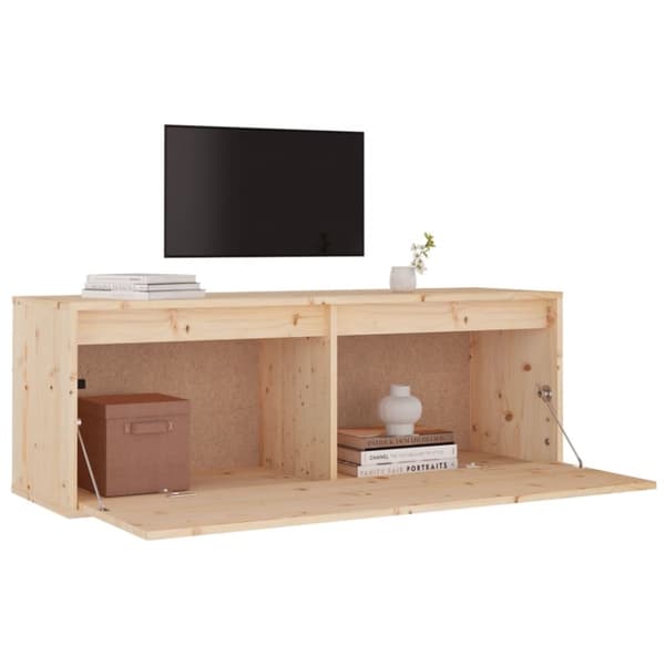 The Living Store vægskab 100x30x35 cm massivt fyrretræ -  Væghylder & smalle hylder