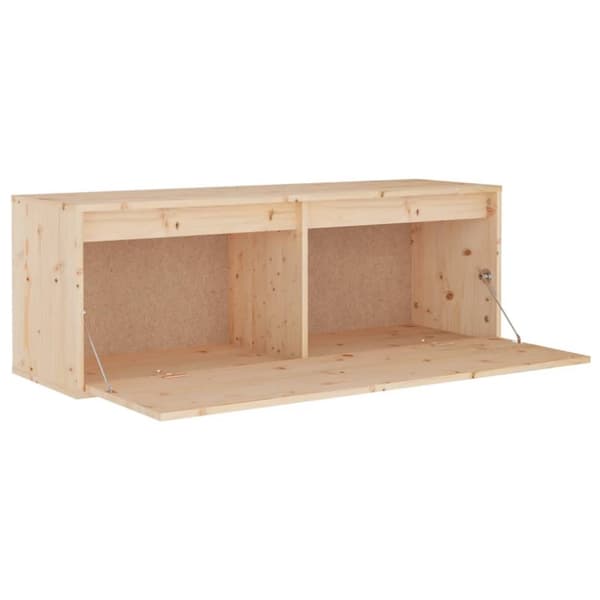 The Living Store vægskab 100x30x35 cm massivt fyrretræ -  Væghylder & smalle hylder