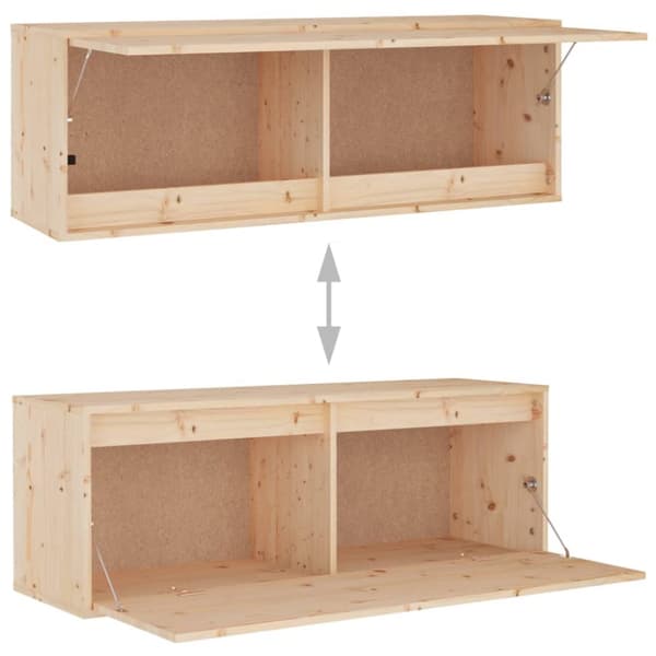 The Living Store vægskab 100x30x35 cm massivt fyrretræ -  Væghylder & smalle hylder