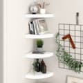 Miniatyrbild 2 av 9: The Living Store Svävande hörnhyllor 4 st vit 25x25x3,8 cm MDF -  Vägghyllor & fönsterbrädor