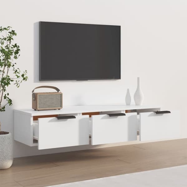 The Living Store Väggskåp vit 102x30x20 cm konstruerat trä -  Vägghyllor & fönsterbrädor