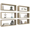 Miniatyrbild 4 av 10: The Living Store Vägghyllor 6 st sonoma-ek 60x15x23 cm konstruerat trä -  Vägghyllor & fönsterbrädor
