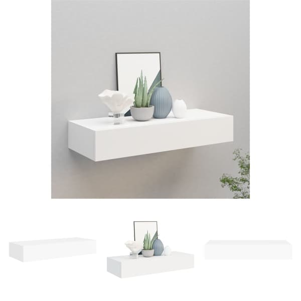 The Living Store Seinälaatikkohylly valkoinen 60x23,5x10 cm MDF -  Seinähyllyt