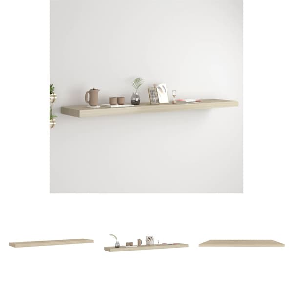 The Living Store væghylde 120x23,5x3,8 cm MDF egetræsfarve - Væghylder & smalle hylder
