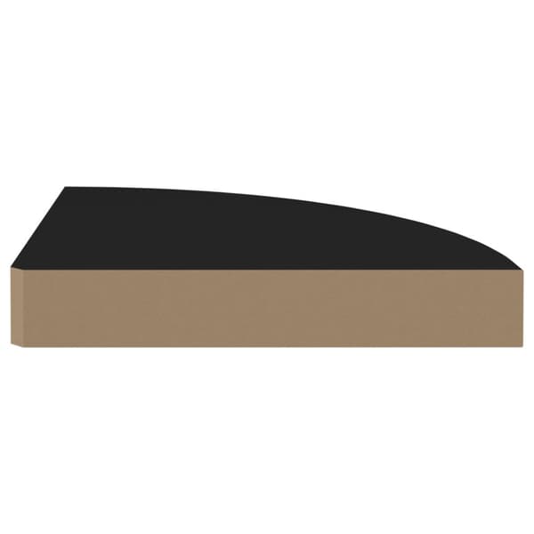 The Living Store Svävande hörnhyllor 4 st svart 25x25x3,8 cm MDF - Vägghyllor & fönsterbrädor