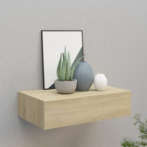 The Living Store Väggmonterad låda ek 40x23,5x10 cm MDF - Vägghyllor & fönsterbrädor