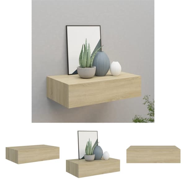 The Living Store Väggmonterad låda ek 40x23,5x10 cm MDF - Vägghyllor & fönsterbrädor