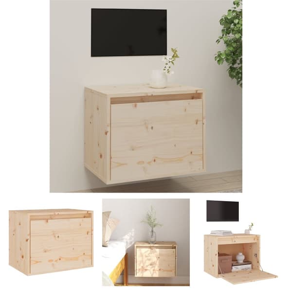 The Living Store vægskab. 45x30x35 cm massivt fyrretræ - Væghylder & smalle hylder