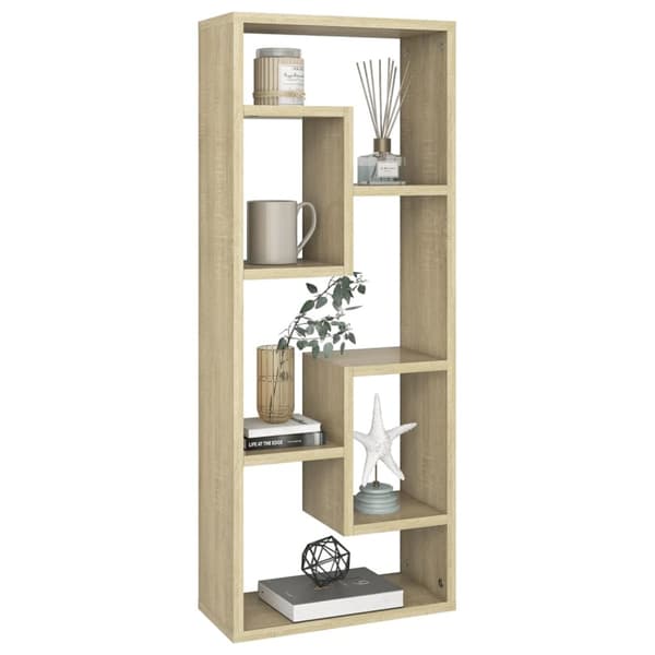 The Living Store væghylde 36x16x90 cm konstrueret træ sonoma-eg -  Væghylder & smalle hylder