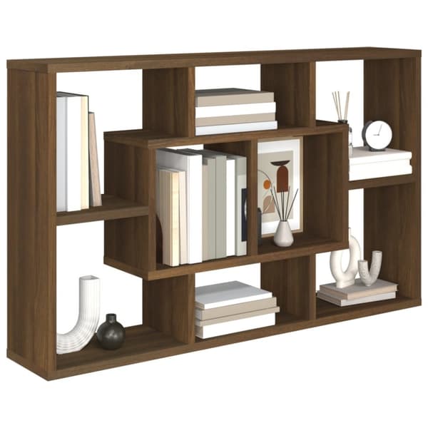 The Living Store Seinähylly ruskeatammi 85x16x52,5 cm tekninen puu - Seinähyllyt