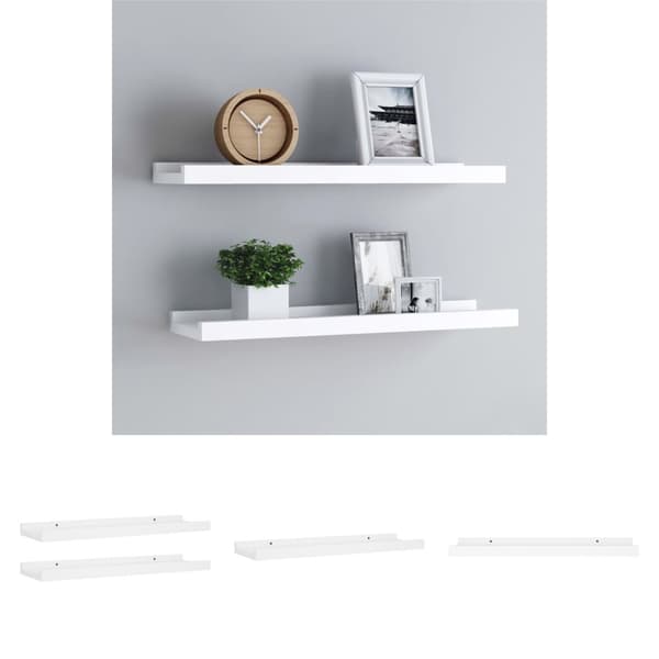 The Living Store Tauluhyllyt 2 kpl valkoinen 40x9x3 cm MDF -  Seinähyllyt