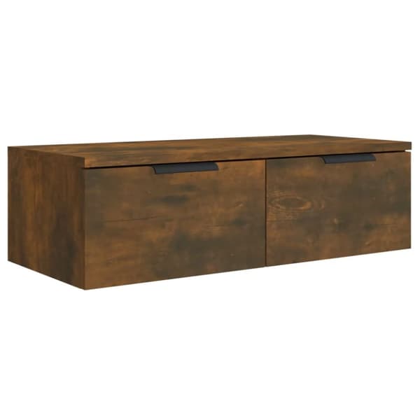 The Living Store TV-seinäkaappi savutammi 68x30x20 cm tekninen puu -  Seinähyllyt
