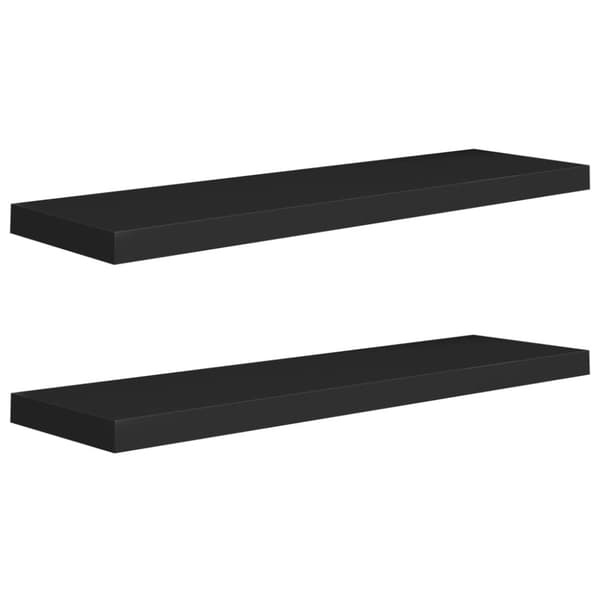 The Living Store Kelluvat seinähyllyt 2 kpl musta 90x23,5x3,8 cm MDF -  Seinähyllyt
