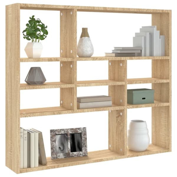 The Living Store væghylde 90x16x78 cm konstrueret træ sonoma-eg - Væghylder & smalle hylder