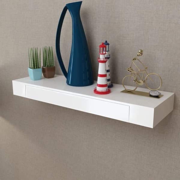 The Living Store Flytande vägghylla med 1 låda MDF - Vägghyllor & fönsterbrädor