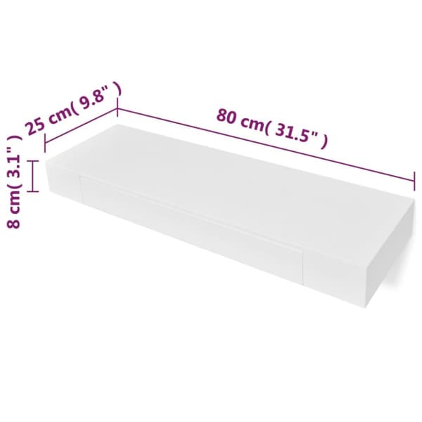 The Living Store Flytande vägghylla med 1 låda MDF - Vägghyllor & fönsterbrädor