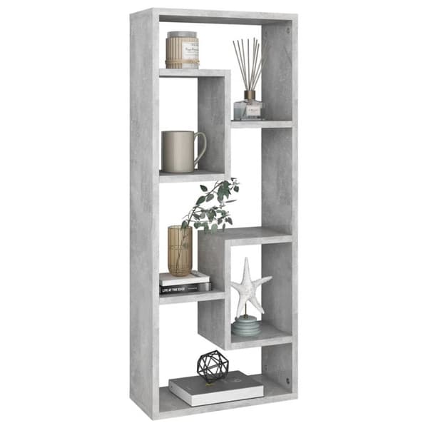 The Living Store Vägghylla betonggrå 36x16x90 cm konstruerat trä -  Vägghyllor & fönsterbrädor