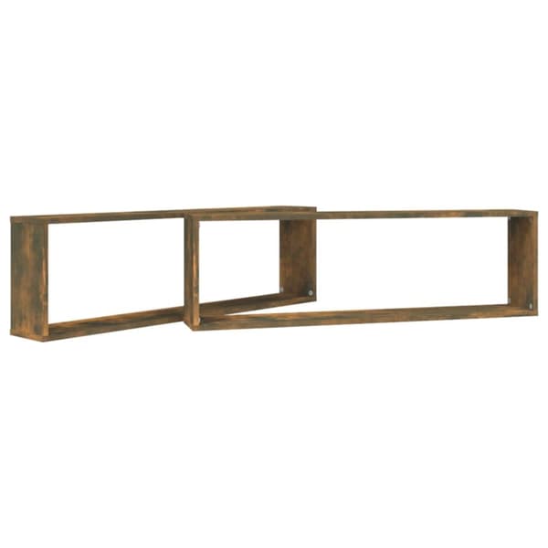 The Living Store Vägghyllor 2 st rökfärgad ek 100x15x30 cm konstruerat trä -  Vägghyllor & fönsterbrädor
