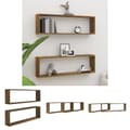 Miniatyrbild 1 av 11: The Living Store Vägghyllor 2 st rökfärgad ek 100x15x30 cm konstruerat trä -  Vägghyllor & fönsterbrädor