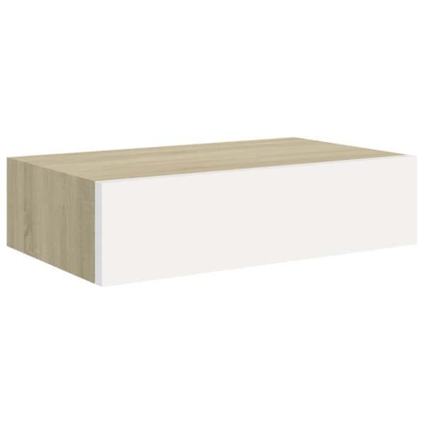 The Living Store Vägglådor ek och vit 2 st 40x23,5x10 cm MDF -  Vägghyllor & fönsterbrädor