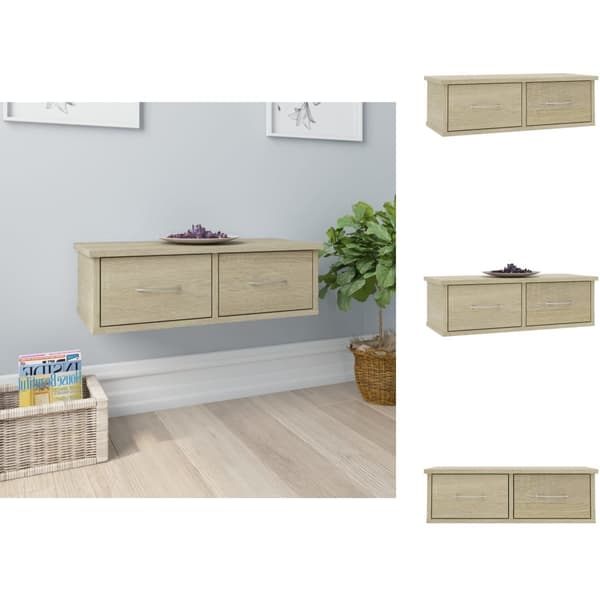 Seinähyllyt - Living Seinälaatikkohylly Sonoma-tammi 60x26x18,5 cm lastulevy