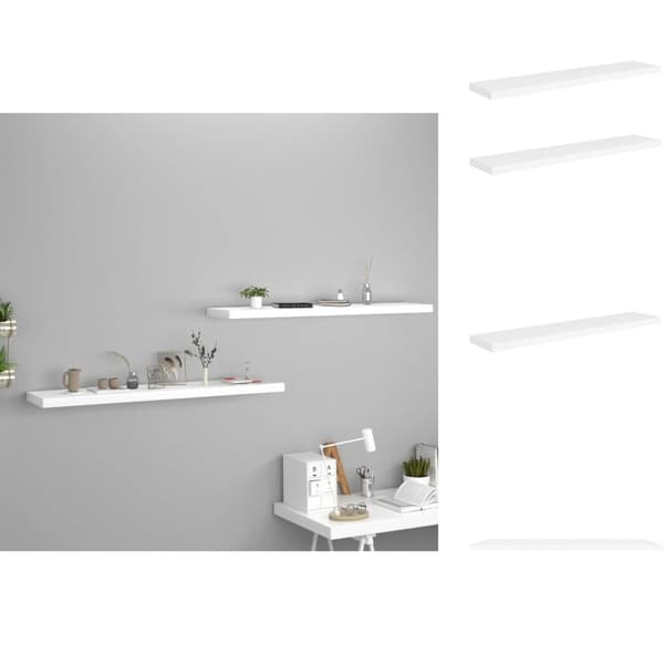 Væghylder & smalle hylder - Living væghylder 2 stk. 120x23,5x3,8 cm MDF hvid