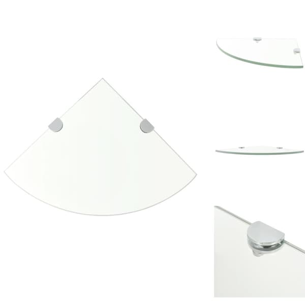 Vägghyllor & fönsterbrädor - Living Hörnhylla med förkromade hyllkonsoler glas genomskinlig 25x25 cm