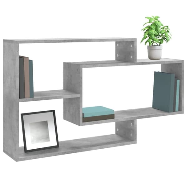 Vägghyllor & fönsterbrädor - Living Vägghyllor betonggrå 104x20x58,5 cm konstruerat trä