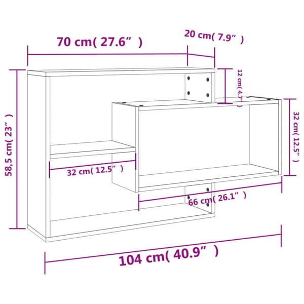 Vägghyllor & fönsterbrädor - Living Vägghyllor betonggrå 104x20x58,5 cm konstruerat trä