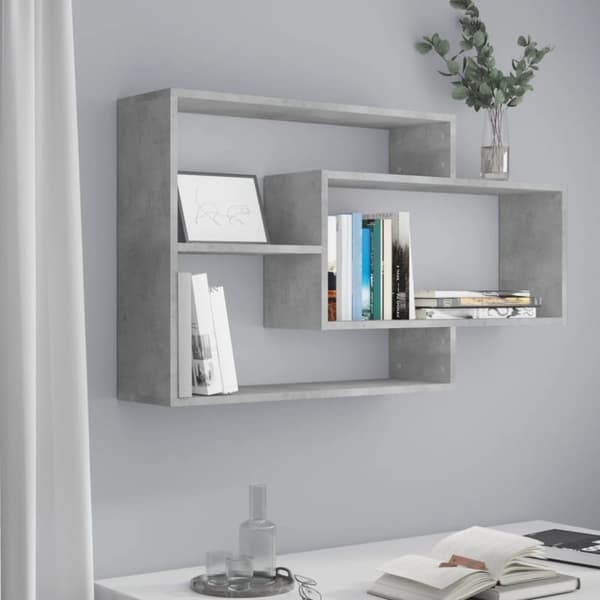 Vägghyllor & fönsterbrädor - Living Vägghyllor betonggrå 104x20x58,5 cm konstruerat trä