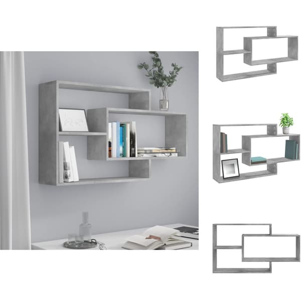 Vägghyllor & fönsterbrädor - Living Vägghyllor betonggrå 104x20x58,5 cm konstruerat trä