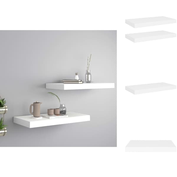 Vägghyllor & fönsterbrädor - Living Svävande vägghyllor 2 st vit 50x23x3,8 cm MDF