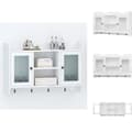 Miniatyrbild 1 av 9: Vägghyllor & fönsterbrädor - Living Väggskåp med glasdörrar MDF vit