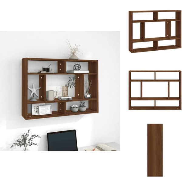 Vägghyllor & fönsterbrädor - Living Vägghylla brun ek 75x16x55 cm konstruerat trä