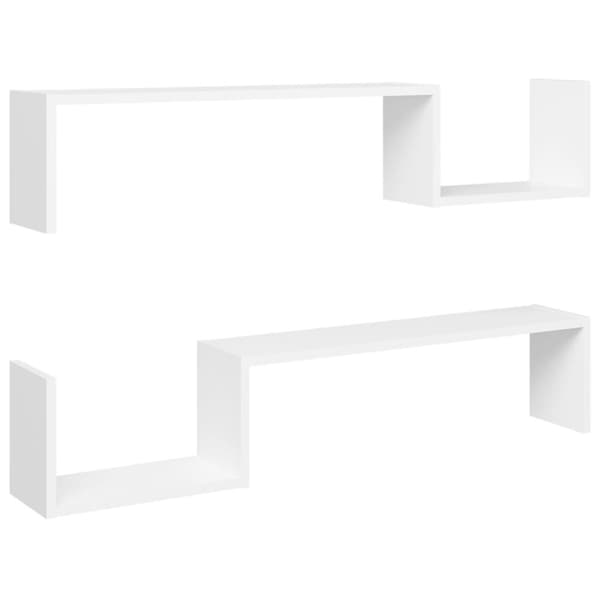 Vägghyllor & fönsterbrädor - Living Vägghyllor 2 st vit 100x15x20 cm konstruerat trä