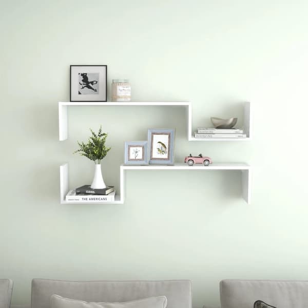 Vägghyllor & fönsterbrädor - Living Vägghyllor 2 st vit 100x15x20 cm konstruerat trä