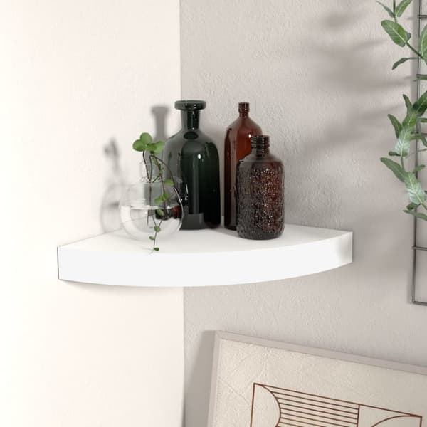 Vägghyllor & fönsterbrädor - Living Svävande hörnhylla vit 25x25x3,8 cm MDF