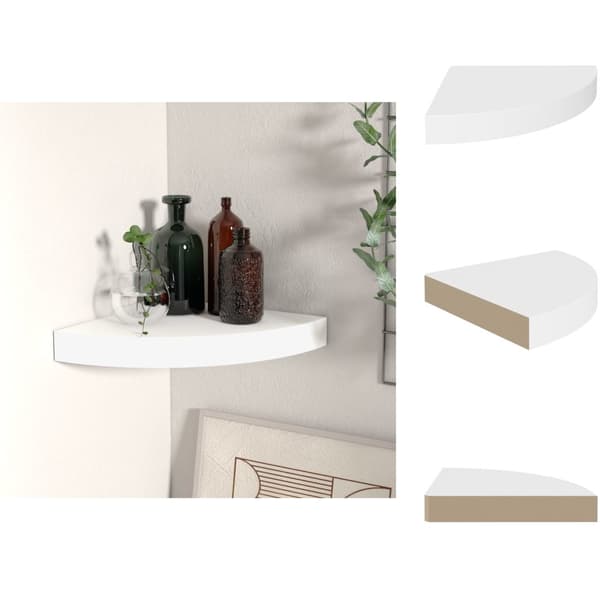 Vägghyllor & fönsterbrädor - Living Svävande hörnhylla vit 25x25x3,8 cm MDF