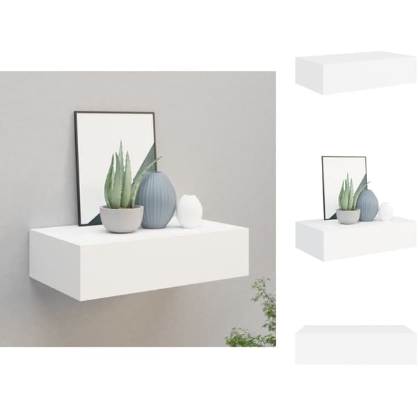 Væghylder & smalle hylder - Living væghylde med skuffe 40x23,5x10 cm MDF hvid