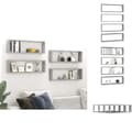 Miniatyrbild 1 av 11: Vägghyllor & fönsterbrädor - Living Vägghylla kubformad 4 st betonggrå 80x15x26,5cm konstruerat trä