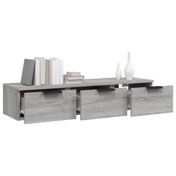 Vägghyllor & fönsterbrädor - Living Väggskåp grå sonoma 102x30x20 cm konstruerat trä