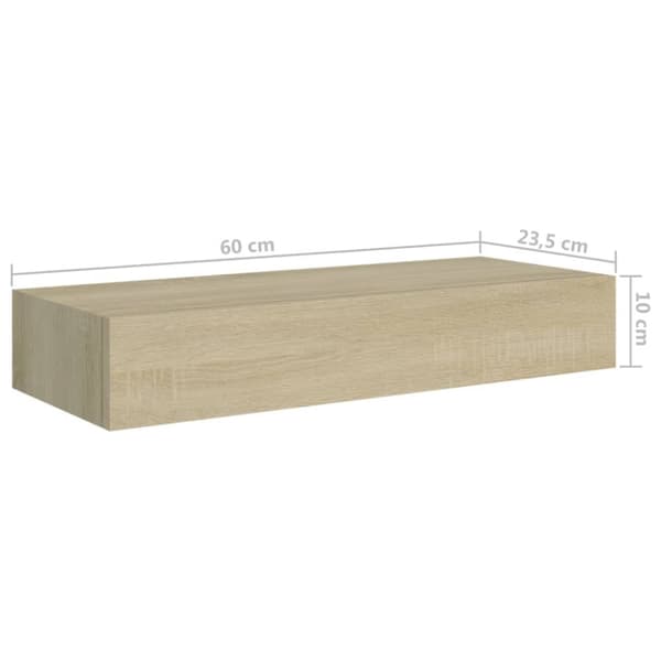 Seinähyllyt - Living Laatikkohyllyt seinälle 2 kpl tammi 60x23,5x10 cm MDF