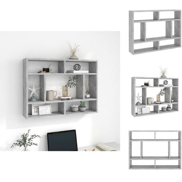 Seinähyllyt - Living Seinähylly betoninharmaa 75x16x55 cm lastulevy