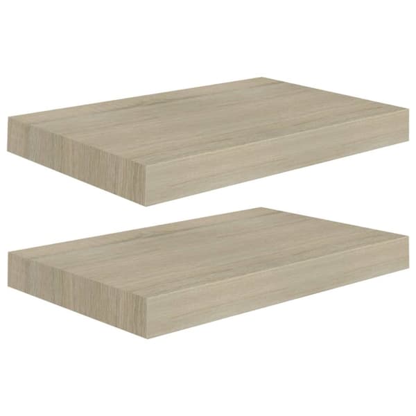 Vägghyllor & fönsterbrädor - Living Svävande vägghyllor 2 st ek 40x23x3,8 cm MDF