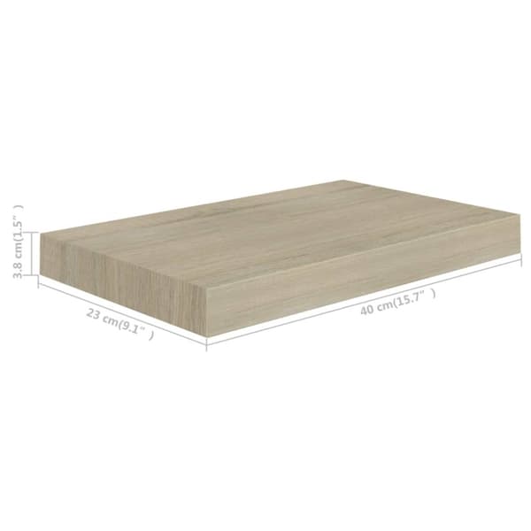 Vägghyllor & fönsterbrädor - Living Svävande vägghyllor 2 st ek 40x23x3,8 cm MDF