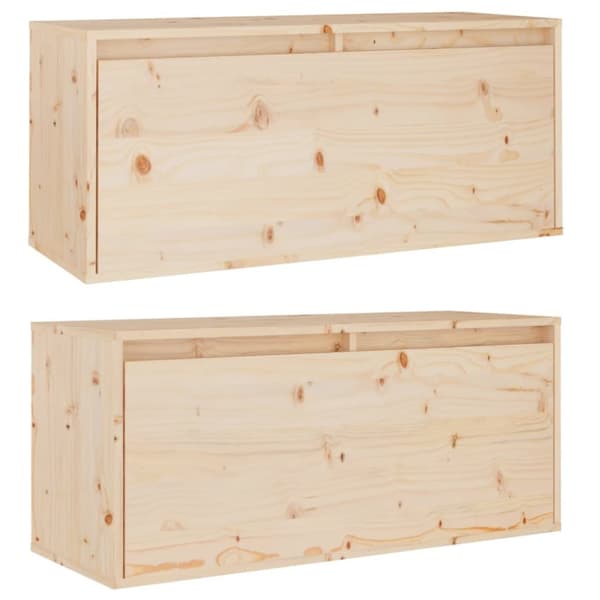Vägghyllor & fönsterbrädor - Living Väggskåp 2 st 80x30x35 cm massiv furu