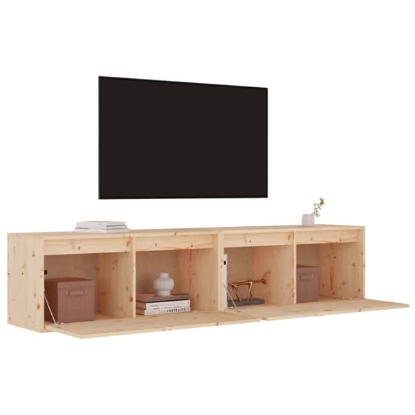 Vägghyllor & fönsterbrädor - Living Väggskåp 2 st 80x30x35 cm massiv furu