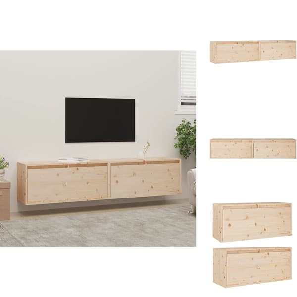 Vägghyllor & fönsterbrädor - Living Väggskåp 2 st 80x30x35 cm massiv furu