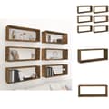 Miniatyrbild 1 av 9: Vägghyllor & fönsterbrädor - Living Vägghyllor 6 st rökfärgad ek 60x15x23 cm konstruerat trä